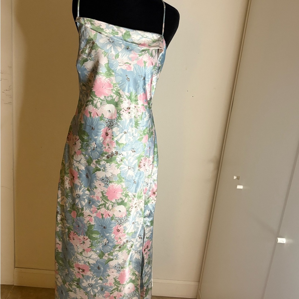 Floral Blue and Pink Women's Dress